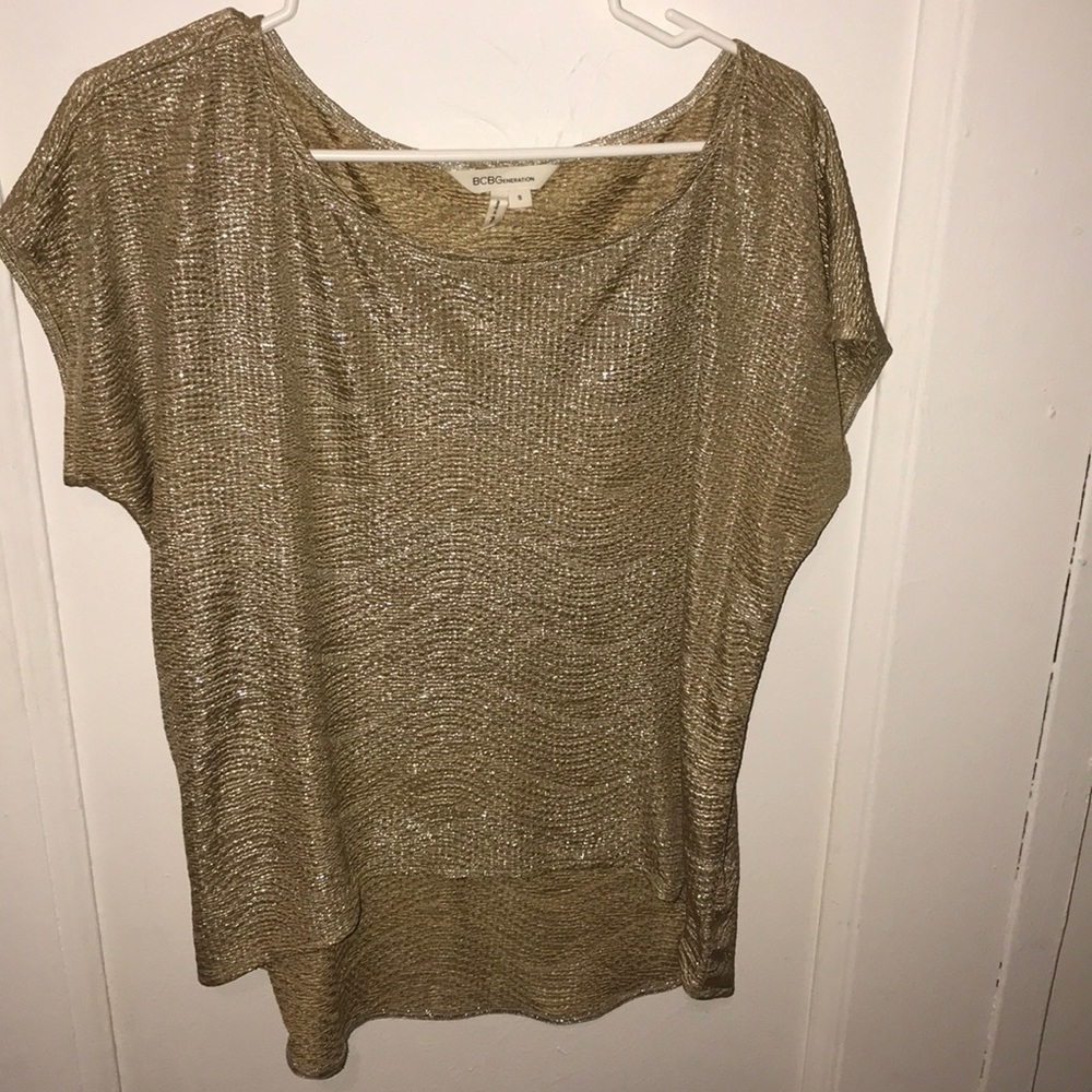 BCBGeneration gold metallic tee